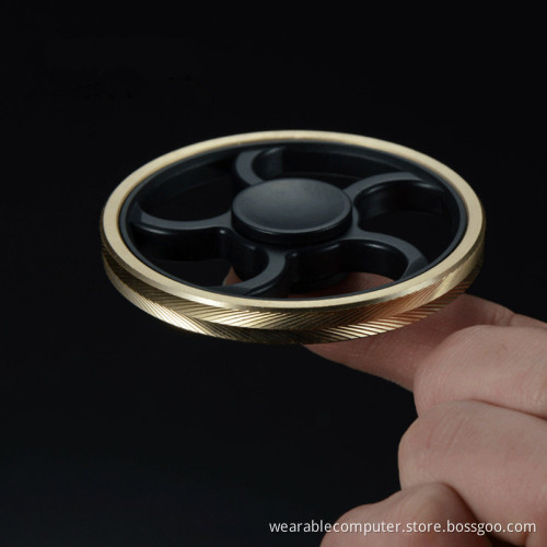 Custom Aluminium Alloy Fidget Spinner Matte Gold Colorful Hand Spinner